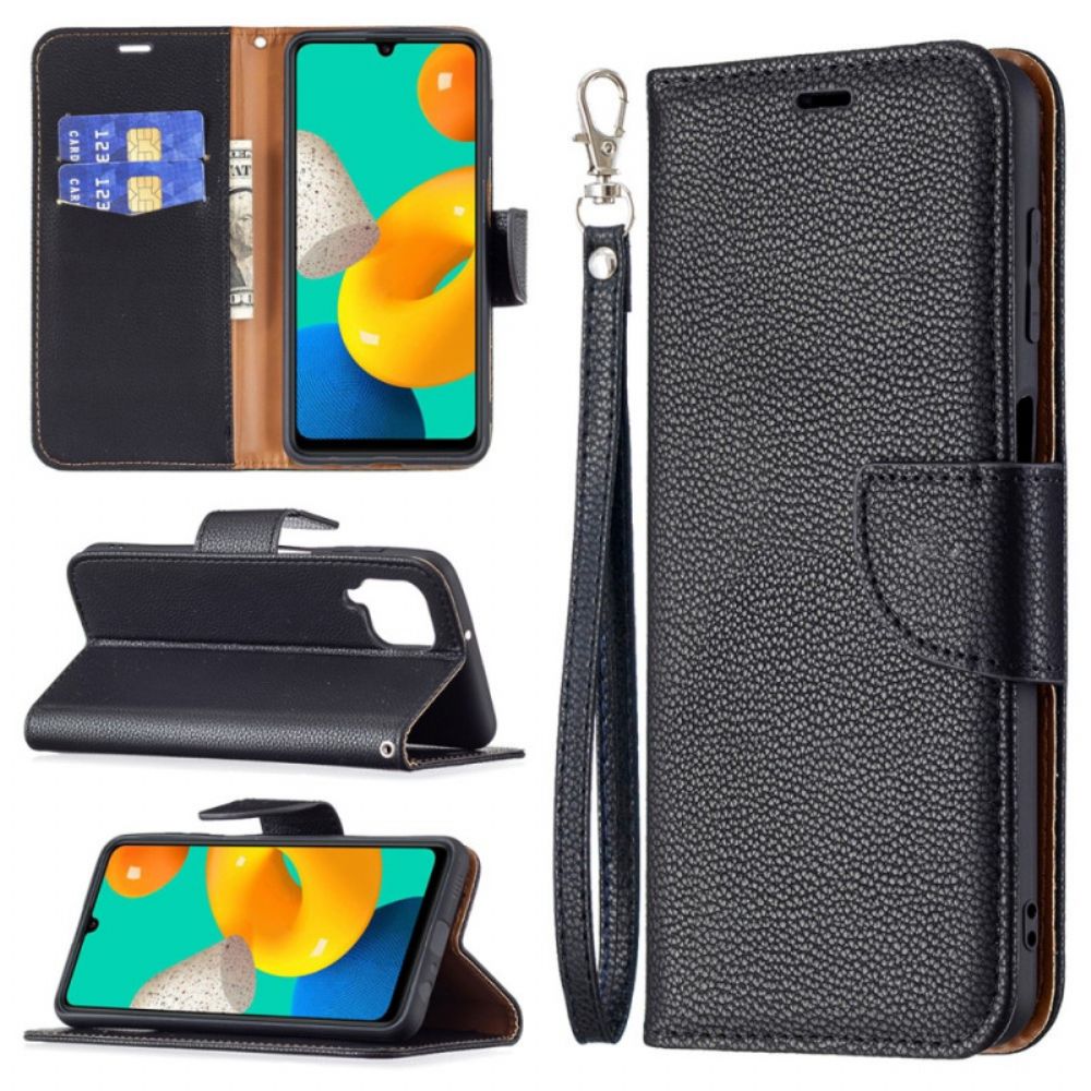 Folio-hoesje voor Samsung Galaxy M32 Flip Case Litchi Flap Schuin