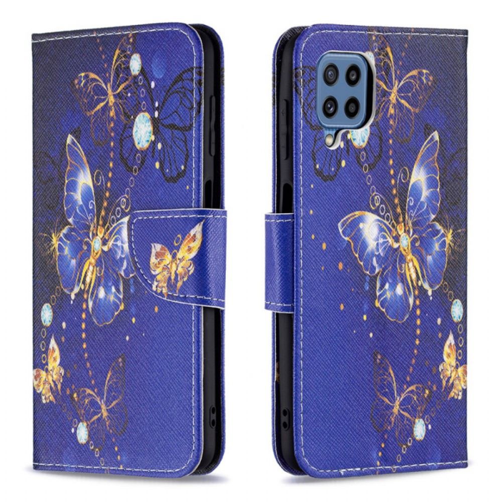 Folio-hoesje voor Samsung Galaxy M32 Gouden Vlinders