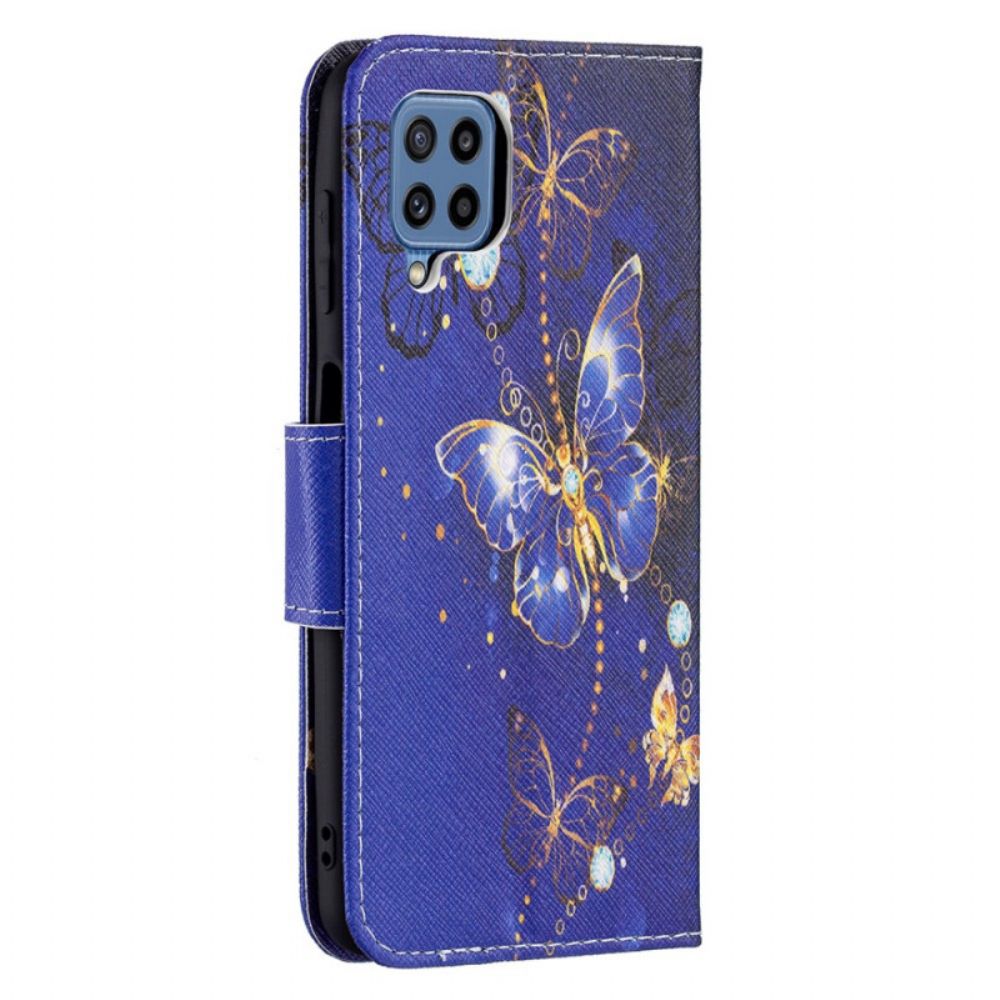 Folio-hoesje voor Samsung Galaxy M32 Gouden Vlinders