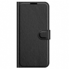 Folio-hoesje voor Samsung Galaxy M32 Klassiek Lychee-leereffect