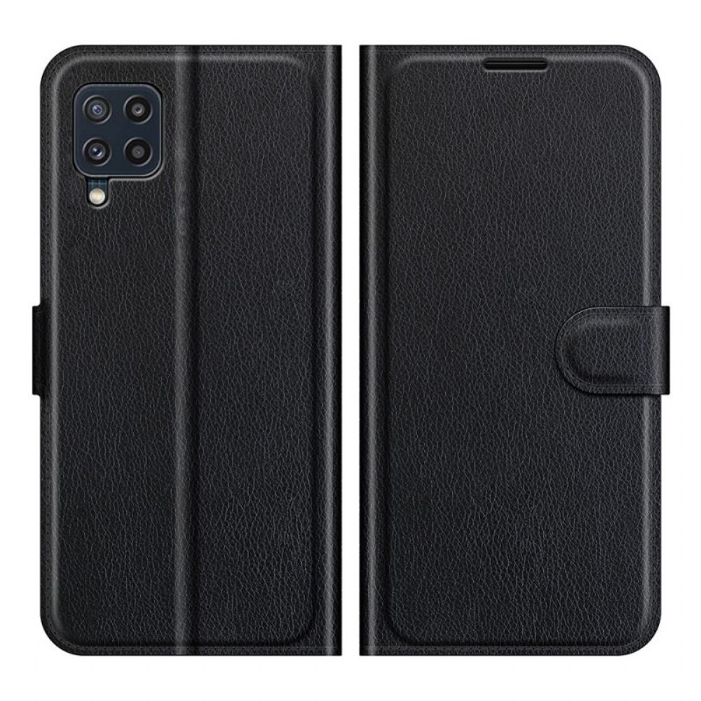 Folio-hoesje voor Samsung Galaxy M32 Klassiek Lychee-leereffect