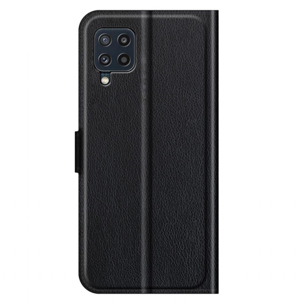 Folio-hoesje voor Samsung Galaxy M32 Klassiek Lychee-leereffect