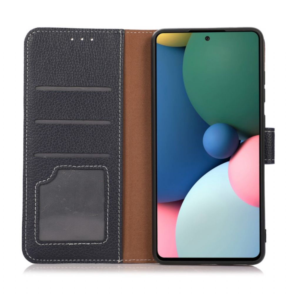 Folio-hoesje voor Samsung Galaxy M32 Kunstleer Litchi-naden