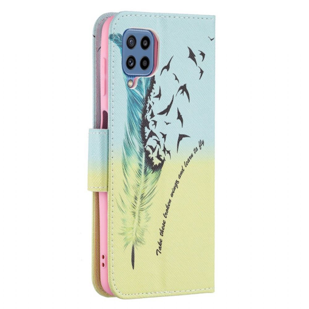 Folio-hoesje voor Samsung Galaxy M32 Leren Vliegen