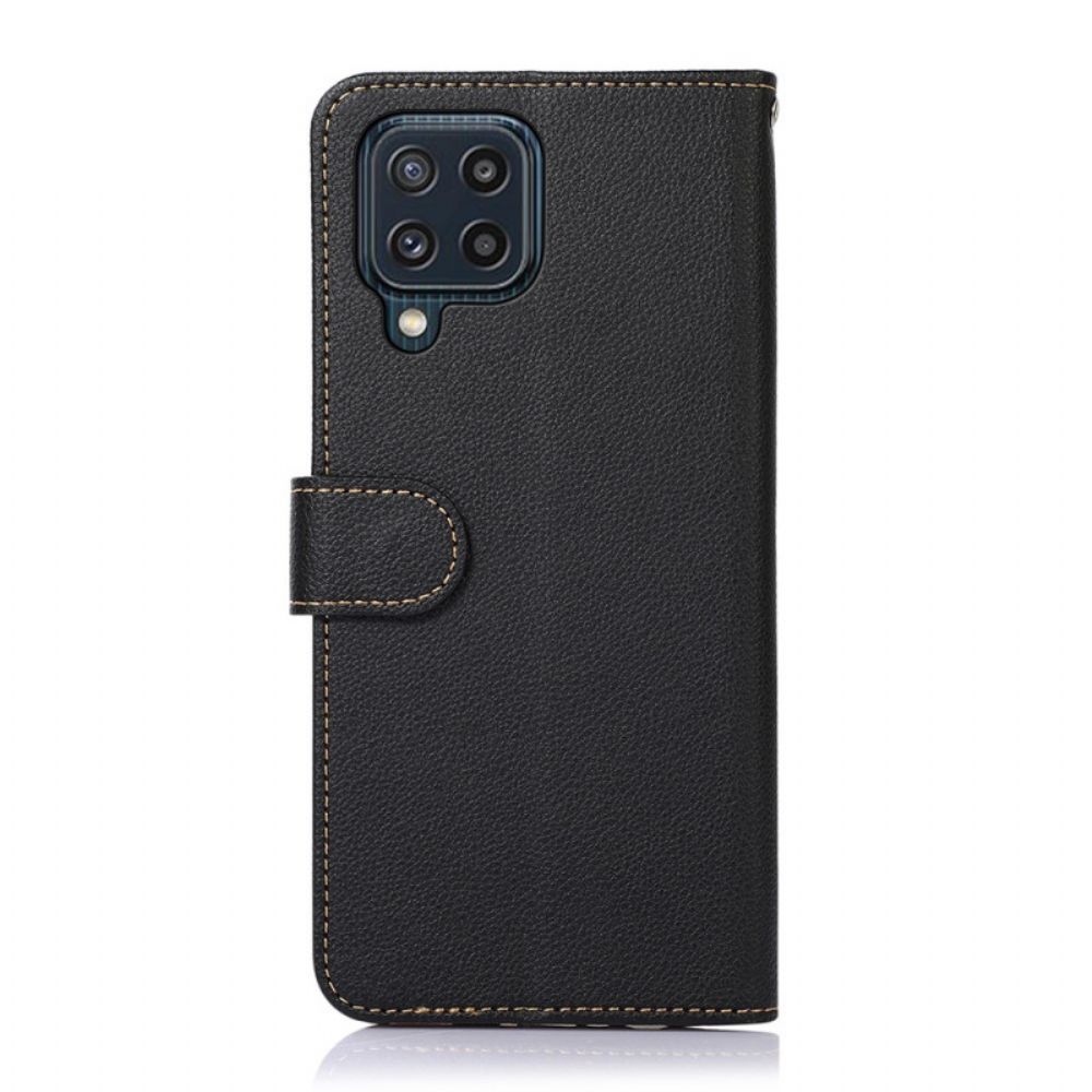 Folio-hoesje voor Samsung Galaxy M32 Litchi-stijl Rfid Khazneh