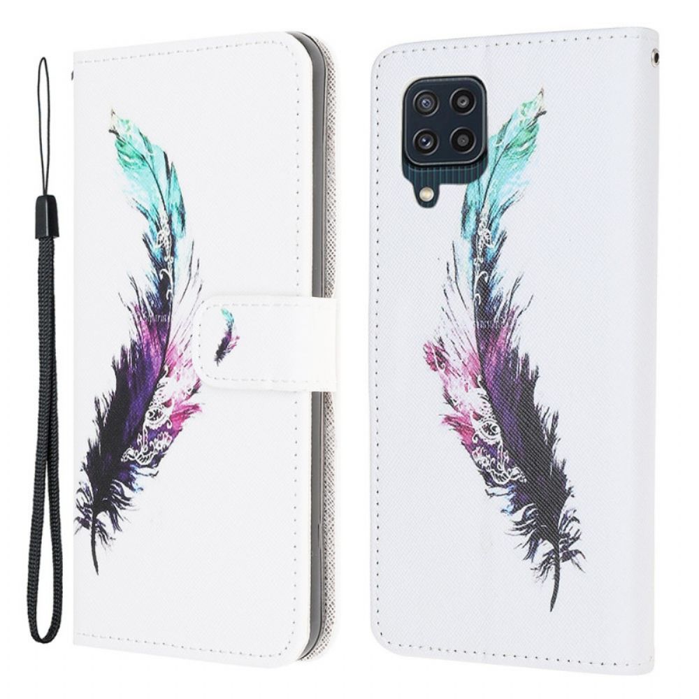 Folio-hoesje voor Samsung Galaxy M32 Met Ketting Thong Veer