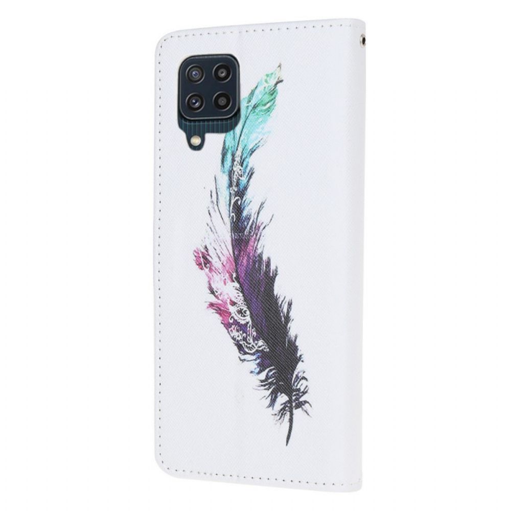 Folio-hoesje voor Samsung Galaxy M32 Met Ketting Thong Veer