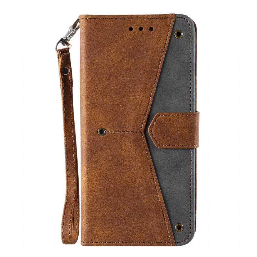 Folio-hoesje voor Samsung Galaxy M32 Skin-touch-naden