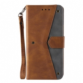 Folio-hoesje voor Samsung Galaxy M32 Skin-touch-naden