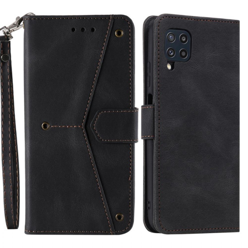 Folio-hoesje voor Samsung Galaxy M32 Skin-touch-naden