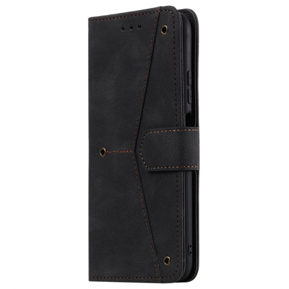 Folio-hoesje voor Samsung Galaxy M32 Skin-touch-naden