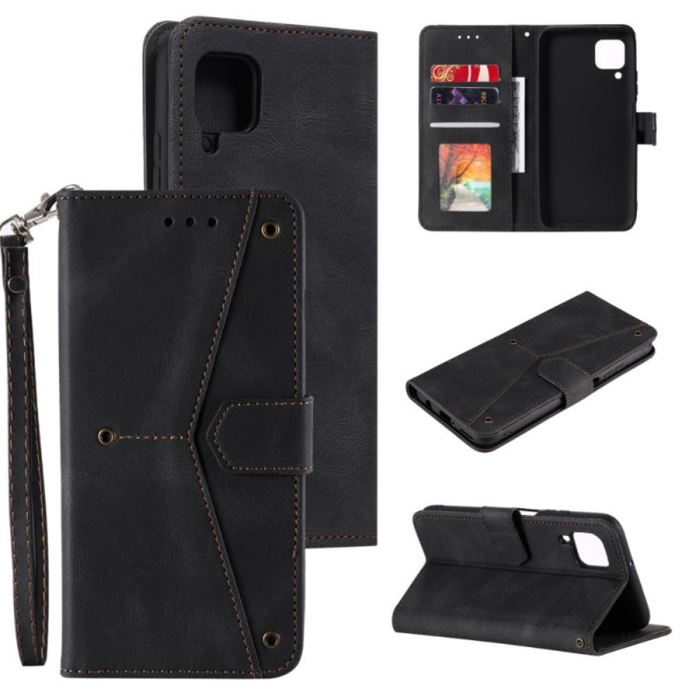 Folio-hoesje voor Samsung Galaxy M32 Skin-touch-naden