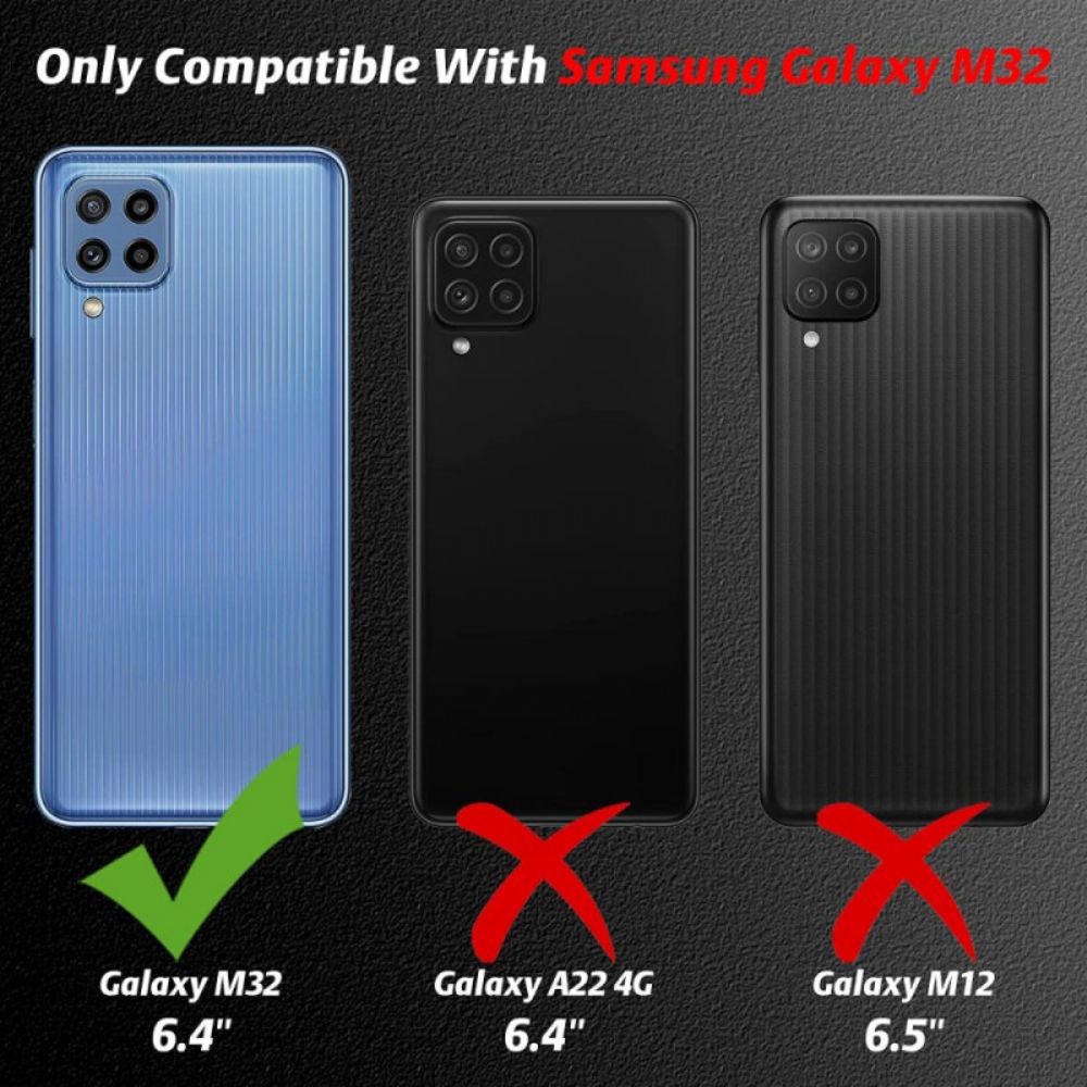 Hoesje voor Samsung Galaxy M32 Combo En Scherm Gehard Glas