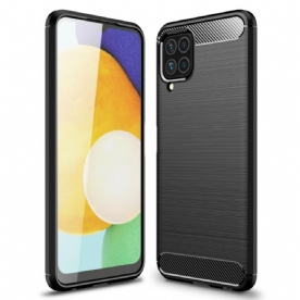 Hoesje voor Samsung Galaxy M32 Geborstelde Koolstofvezel