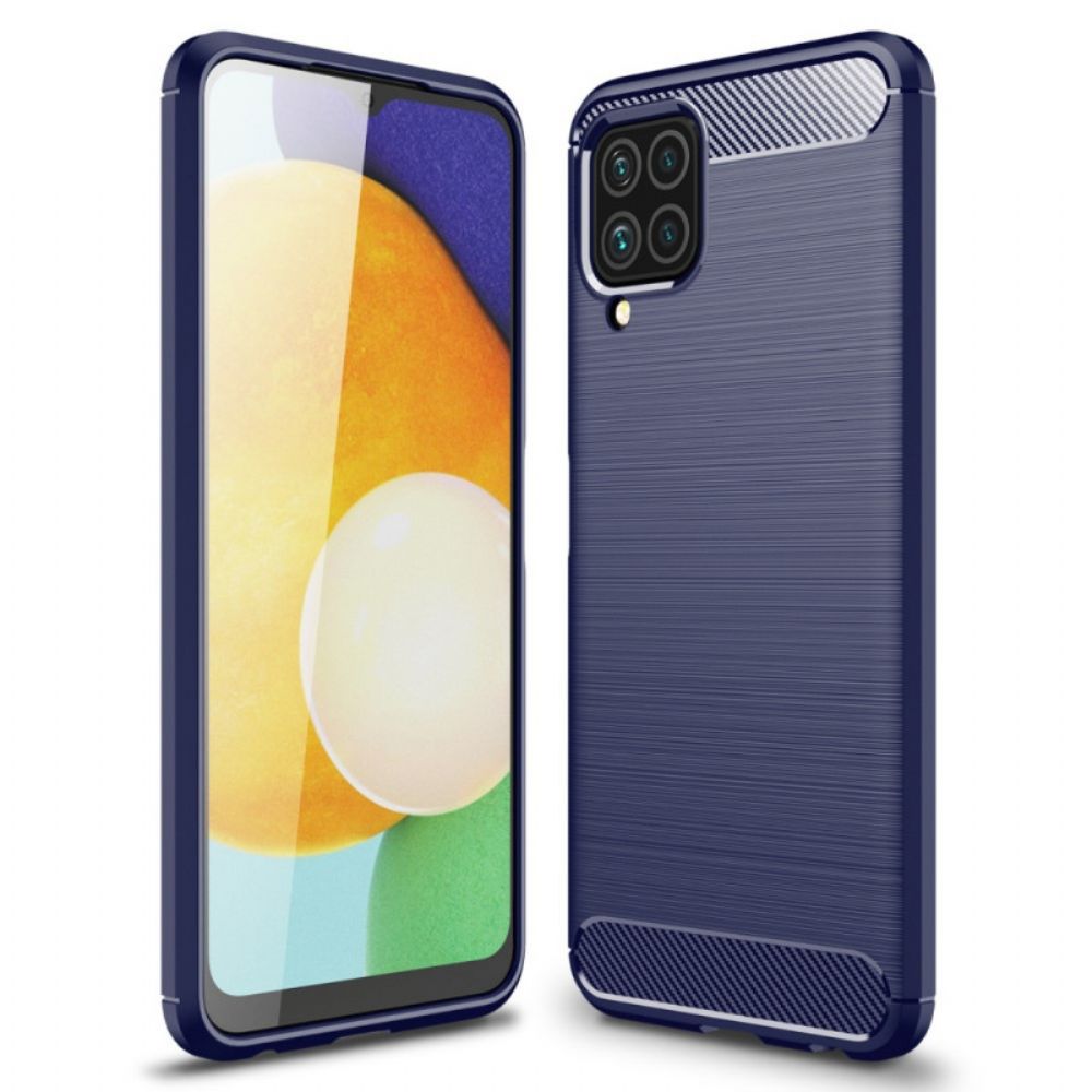 Hoesje voor Samsung Galaxy M32 Geborstelde Koolstofvezel