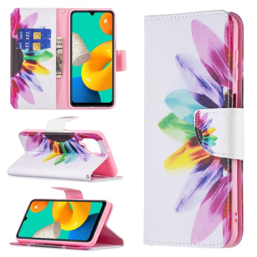 Leren Hoesje voor Samsung Galaxy M32 Indische Olifant