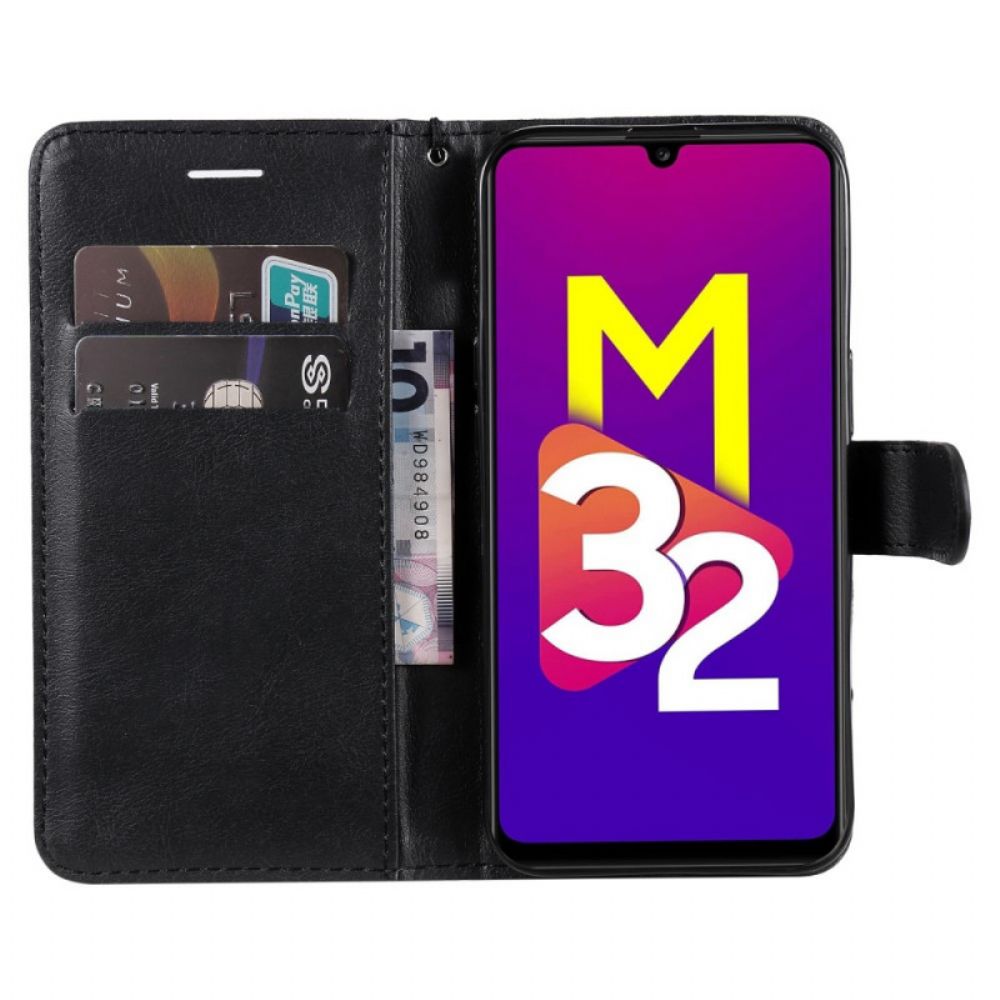 Leren Hoesje voor Samsung Galaxy M32 Met Ketting Effen Kleur Serie Band