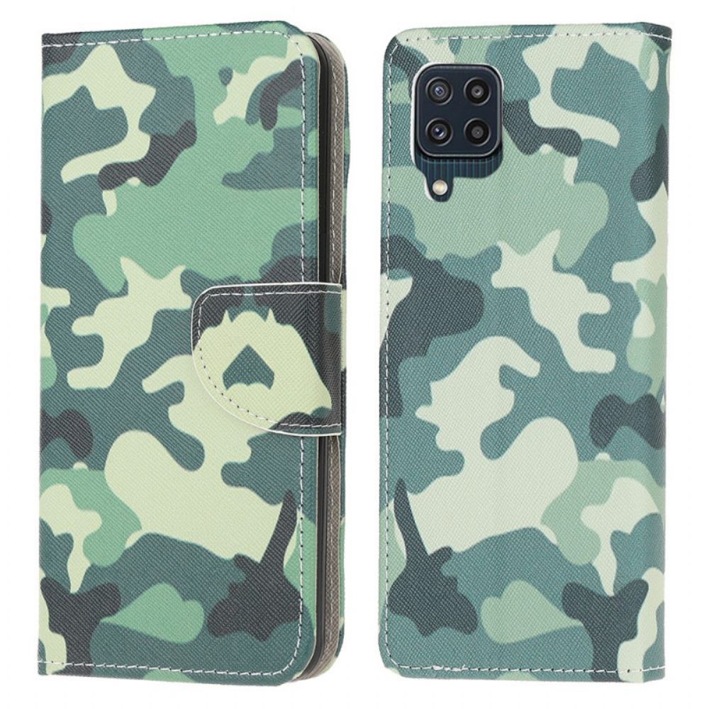 Leren Hoesje voor Samsung Galaxy M32 Militaire Camouflage