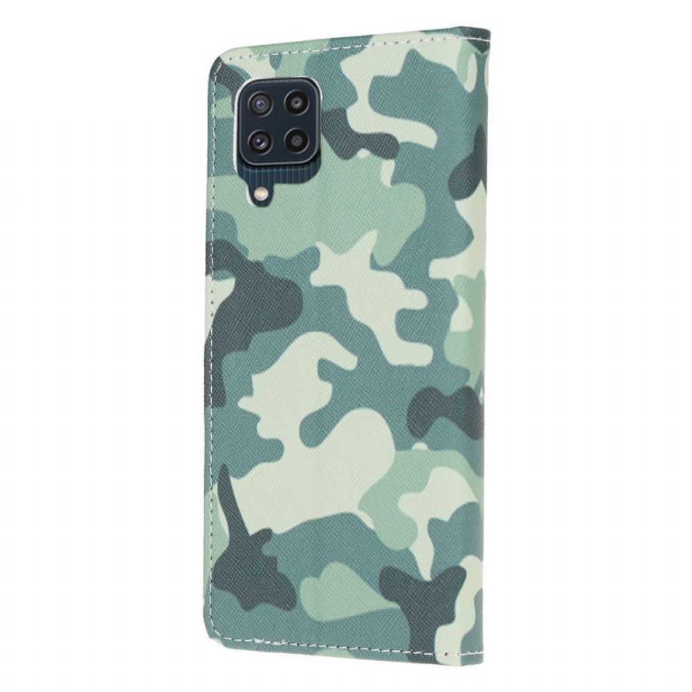 Leren Hoesje voor Samsung Galaxy M32 Militaire Camouflage