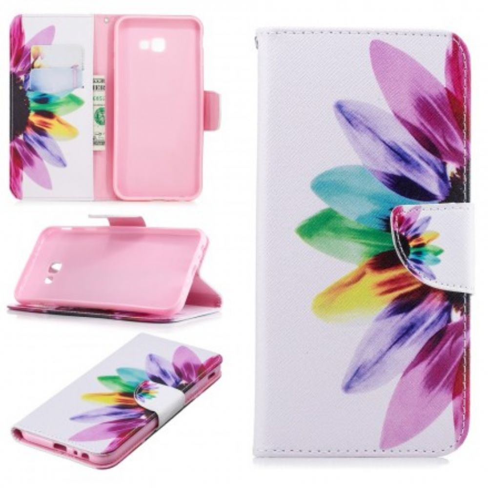 Flip Case voor Samsung Galaxy J4 Plus Aquarel Bloem