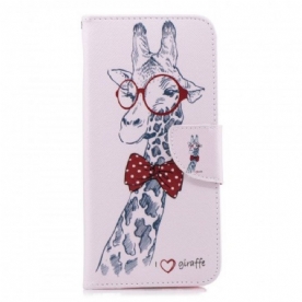 Folio-hoesje voor Samsung Galaxy J4 Plus Nerdy Giraf