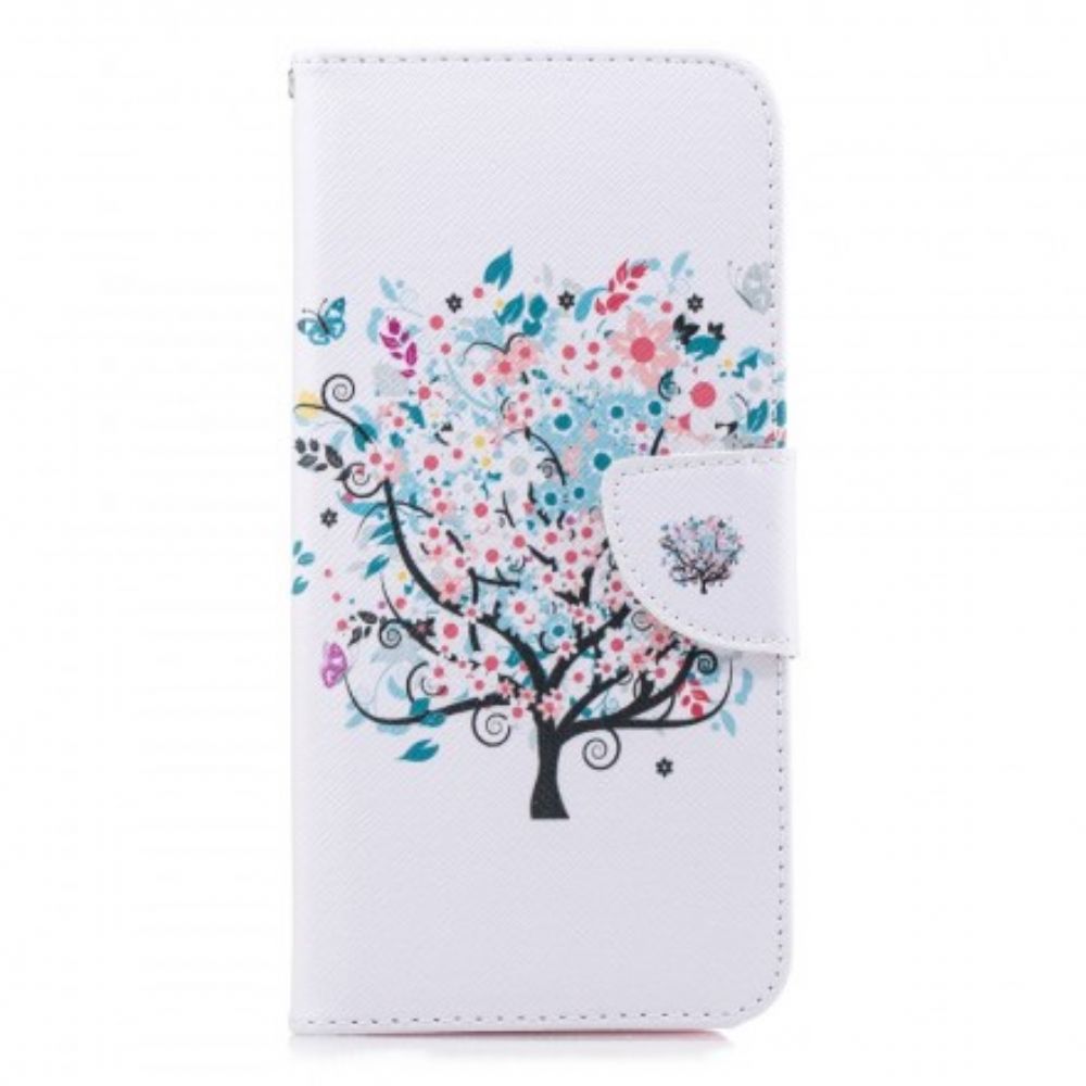 Leren Hoesje voor Samsung Galaxy J4 Plus Bloemrijke Boom