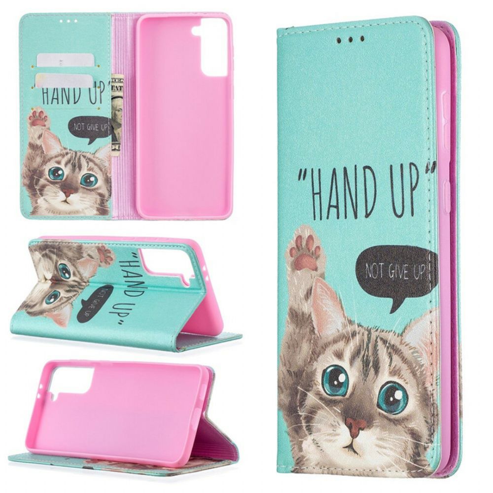 Bescherming Hoesje voor Samsung Galaxy S21 Plus 5G Folio-hoesje Hand Omhoog