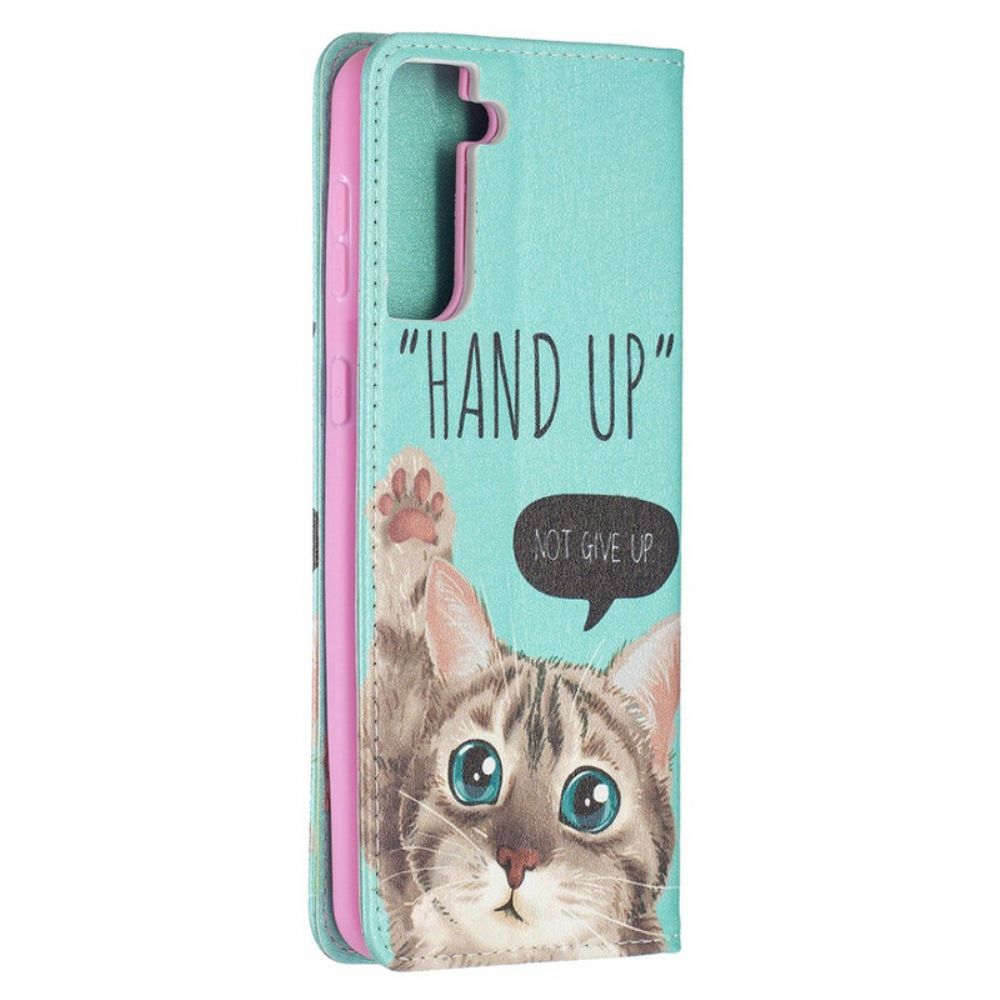 Bescherming Hoesje voor Samsung Galaxy S21 Plus 5G Folio-hoesje Hand Omhoog