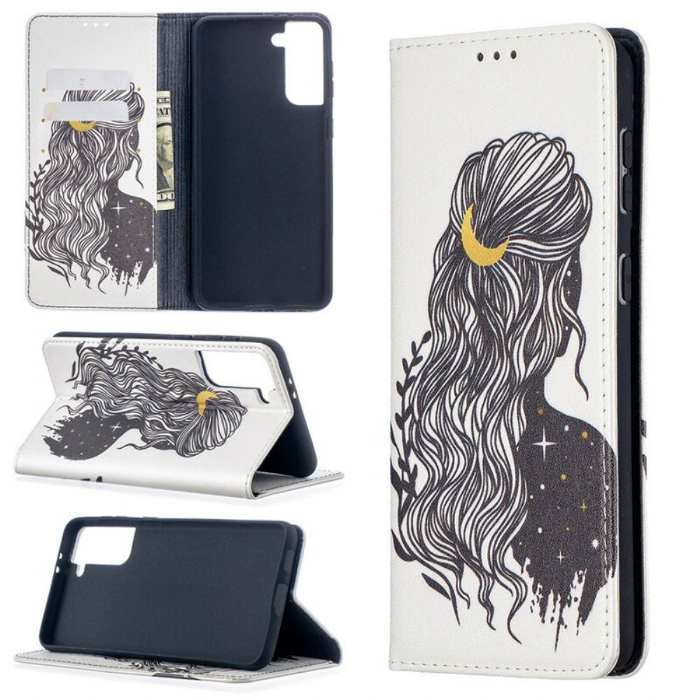 Bescherming Hoesje voor Samsung Galaxy S21 Plus 5G Folio-hoesje Mooi Haar