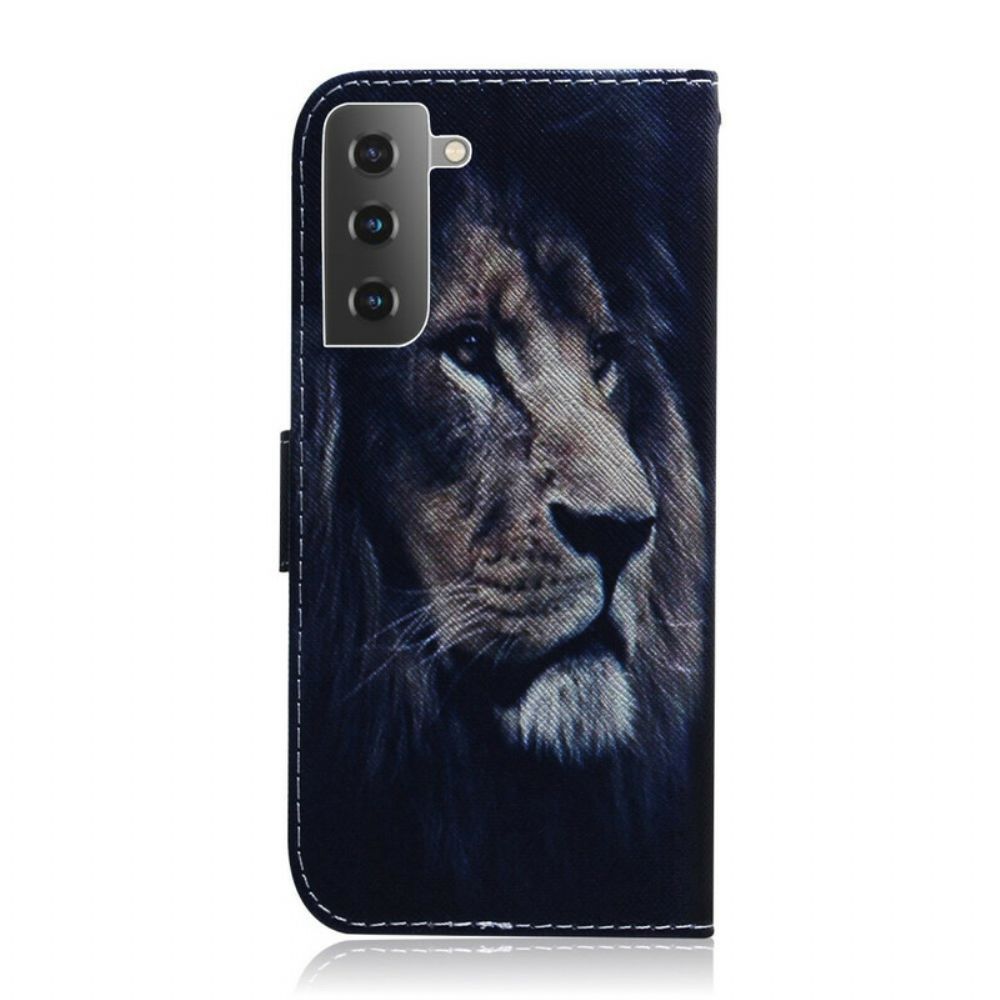 Flip Case voor Samsung Galaxy S21 Plus 5G Droomende Leeuw