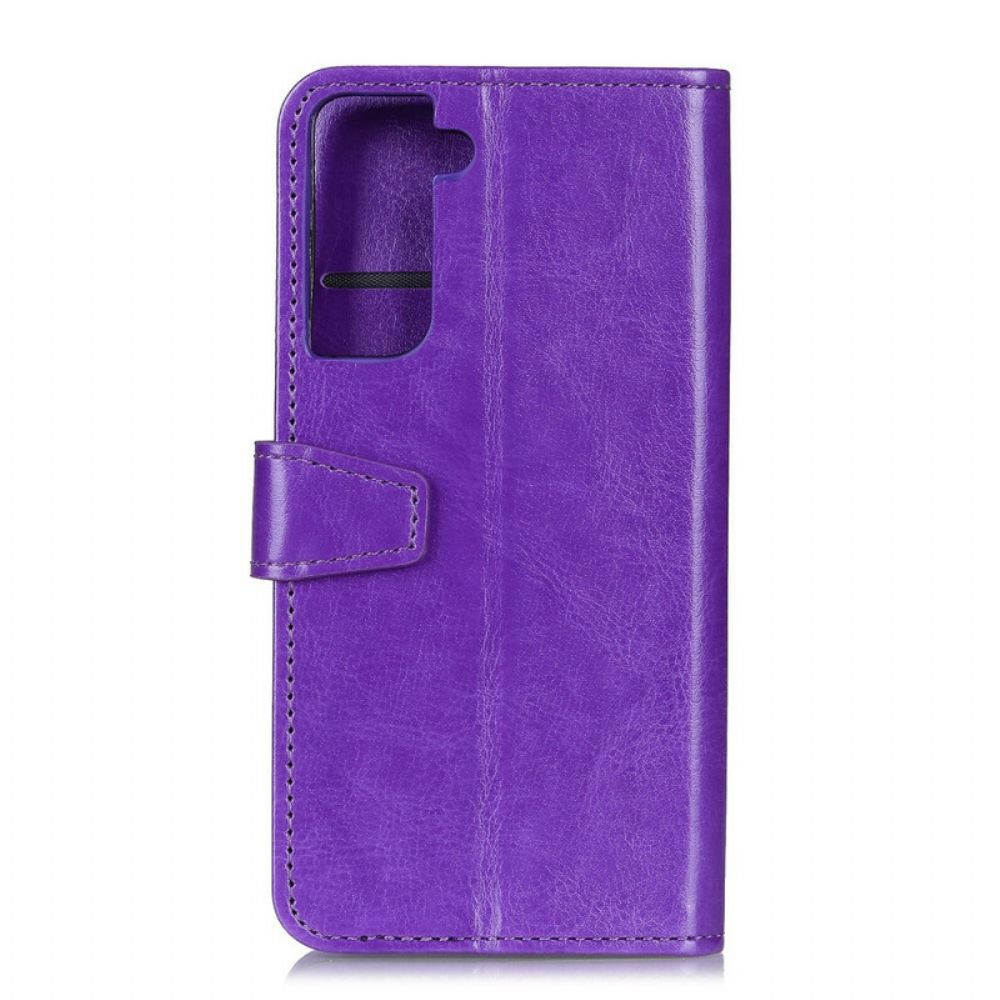 Flip Case voor Samsung Galaxy S21 Plus 5G Glanzend Glanzend Leereffect