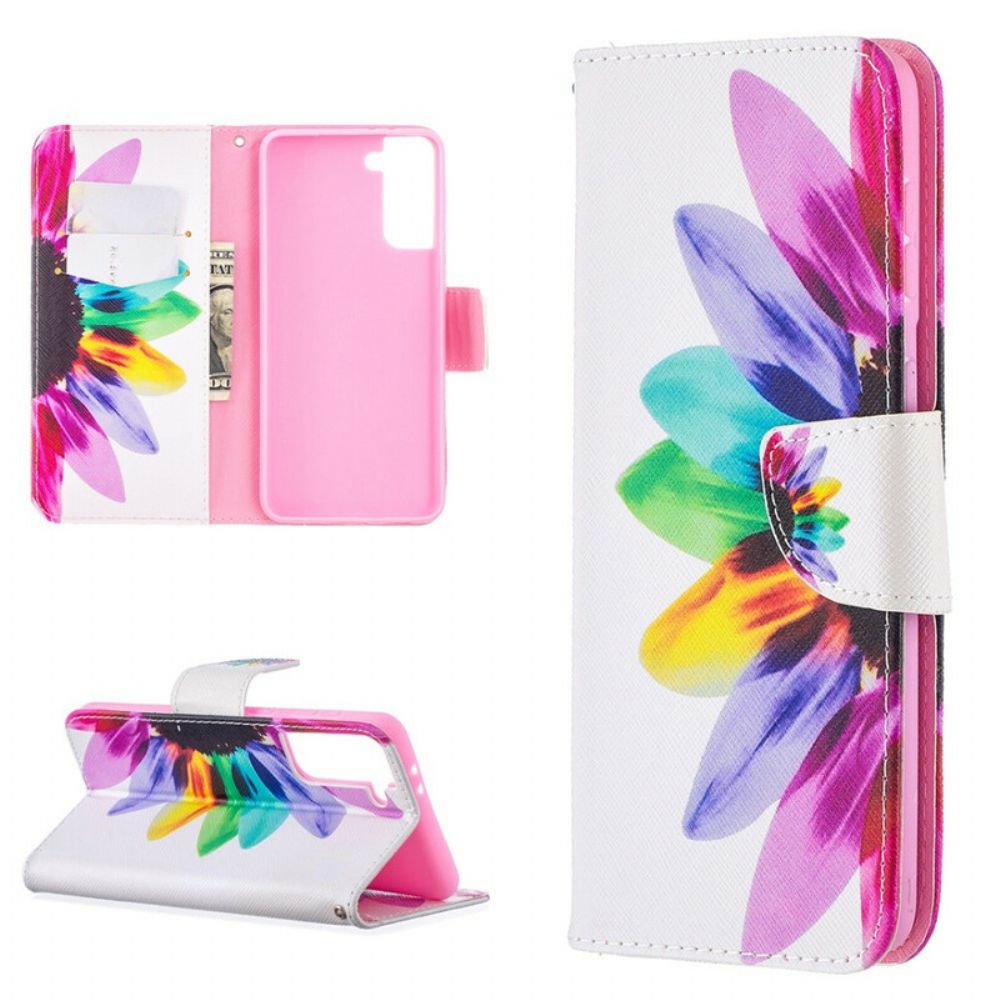 Folio-hoesje voor Samsung Galaxy S21 Plus 5G Aquarel Bloem