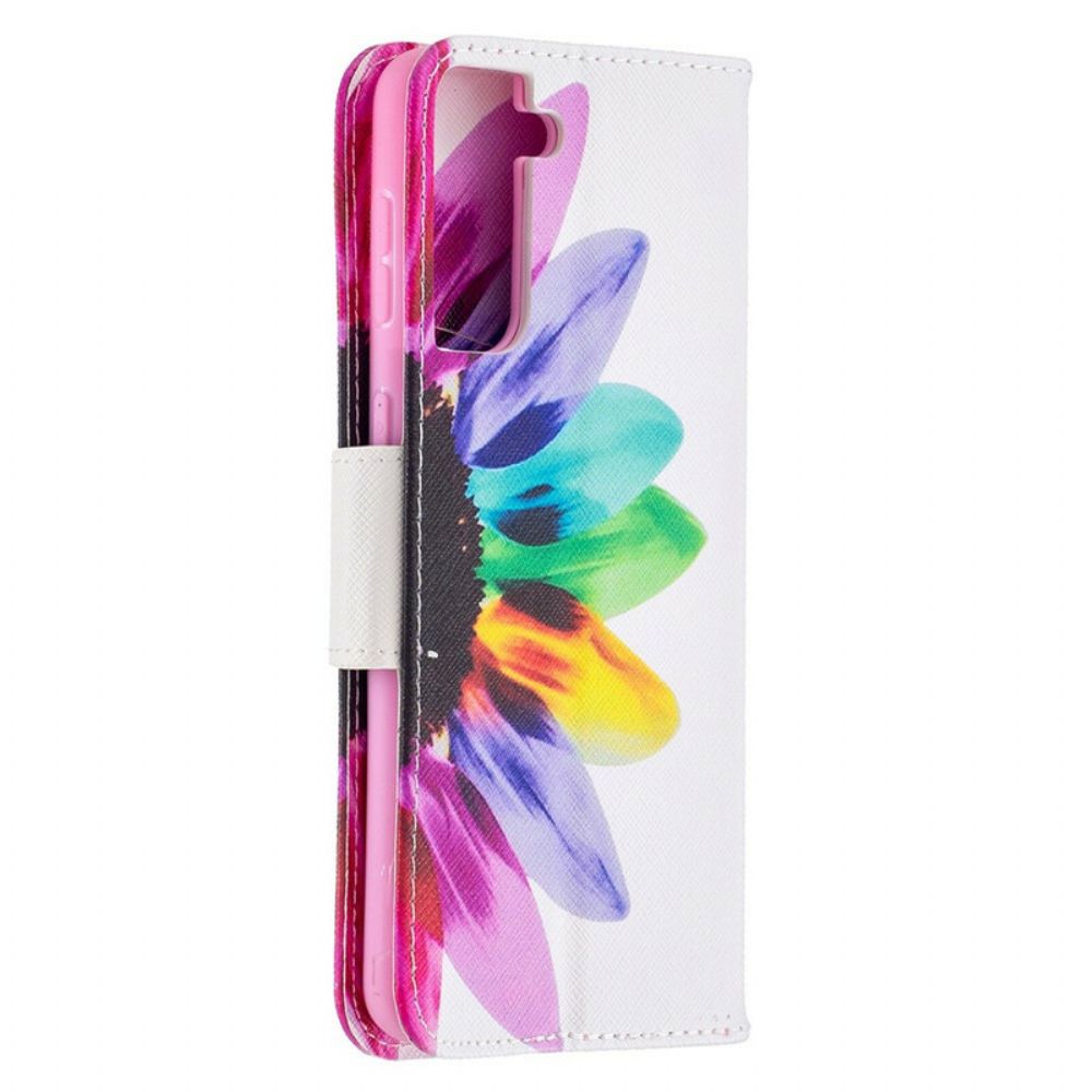 Folio-hoesje voor Samsung Galaxy S21 Plus 5G Aquarel Bloem