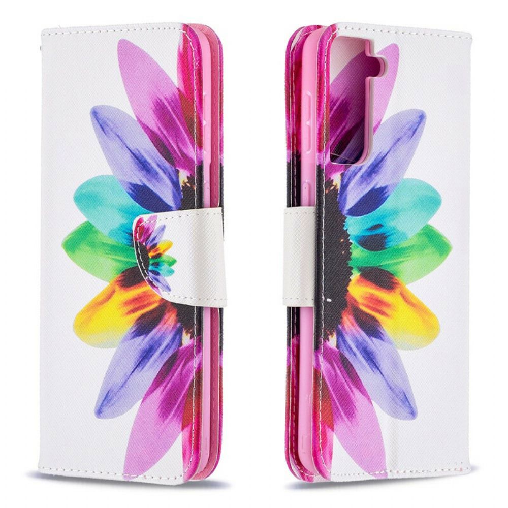 Folio-hoesje voor Samsung Galaxy S21 Plus 5G Aquarel Bloem