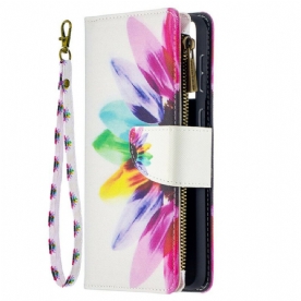 Folio-hoesje voor Samsung Galaxy S21 Plus 5G Aquarel Bloem Zak Met Rits