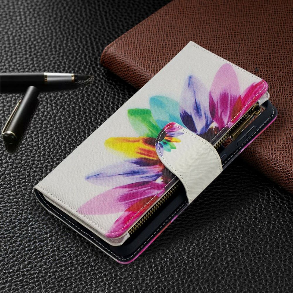 Folio-hoesje voor Samsung Galaxy S21 Plus 5G Aquarel Bloem Zak Met Rits