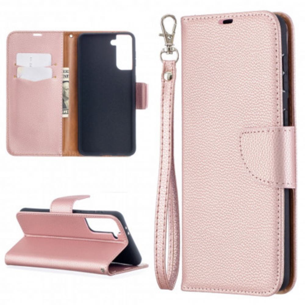 Folio-hoesje voor Samsung Galaxy S21 Plus 5G Flip Case Litchi Flap Schuin