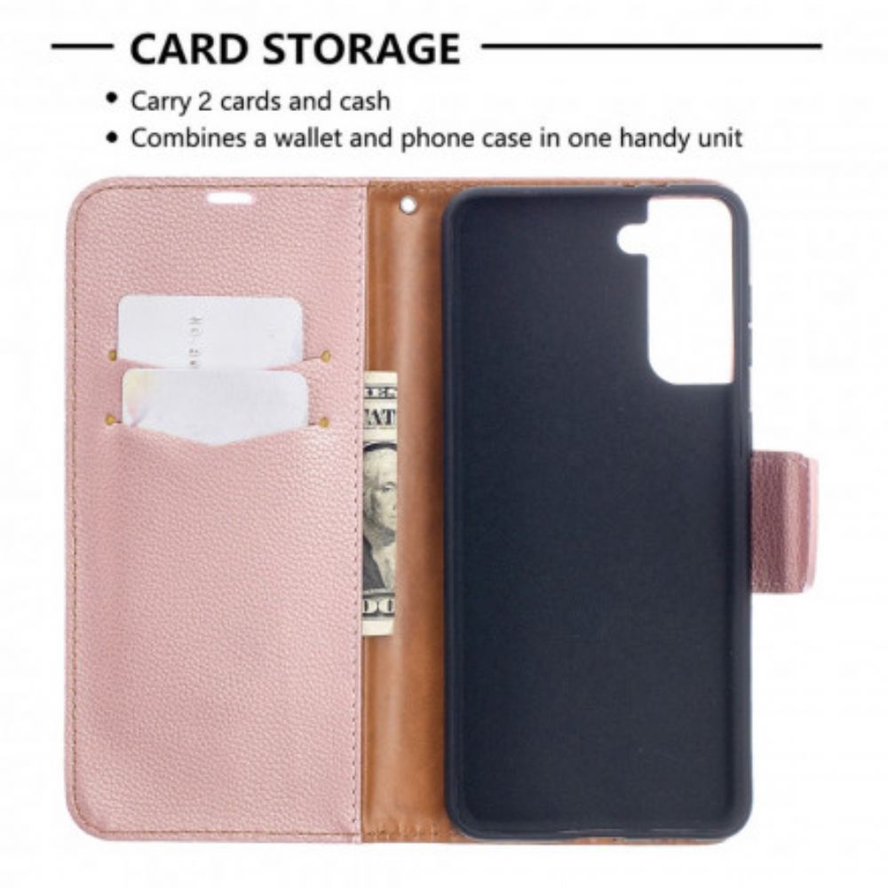 Folio-hoesje voor Samsung Galaxy S21 Plus 5G Flip Case Litchi Flap Schuin