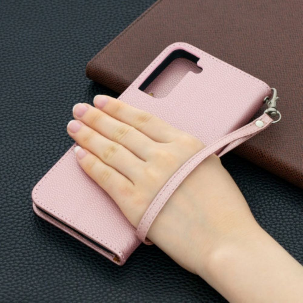 Folio-hoesje voor Samsung Galaxy S21 Plus 5G Flip Case Litchi Flap Schuin