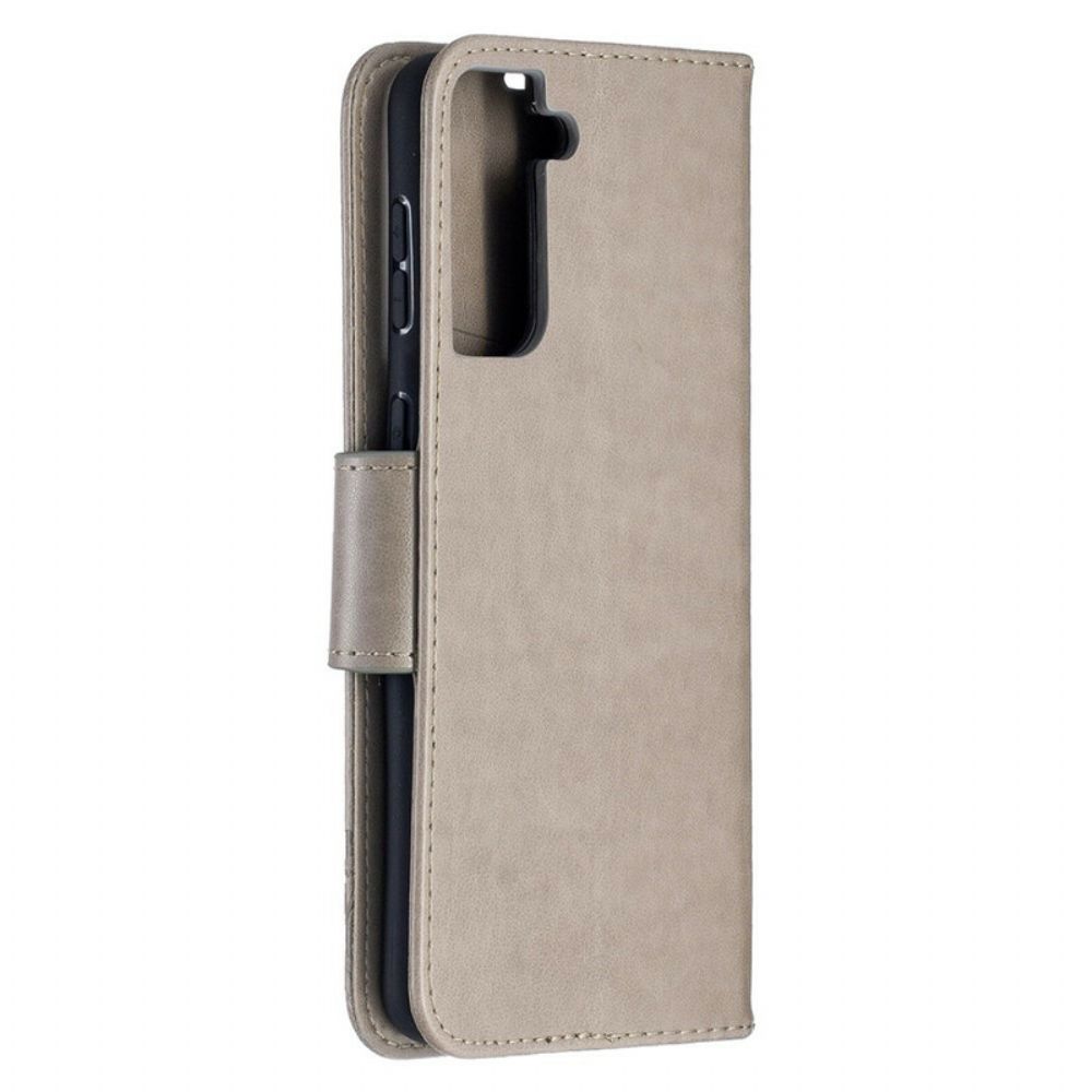 Folio-hoesje voor Samsung Galaxy S21 Plus 5G Flip Case Vlinders En Schuine Klep