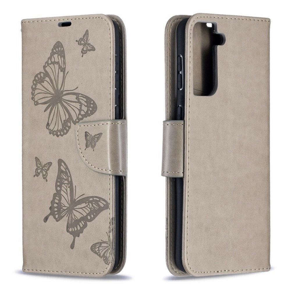 Folio-hoesje voor Samsung Galaxy S21 Plus 5G Flip Case Vlinders En Schuine Klep