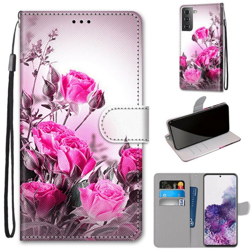 Folio-hoesje voor Samsung Galaxy S21 Plus 5G Magische Bloemen