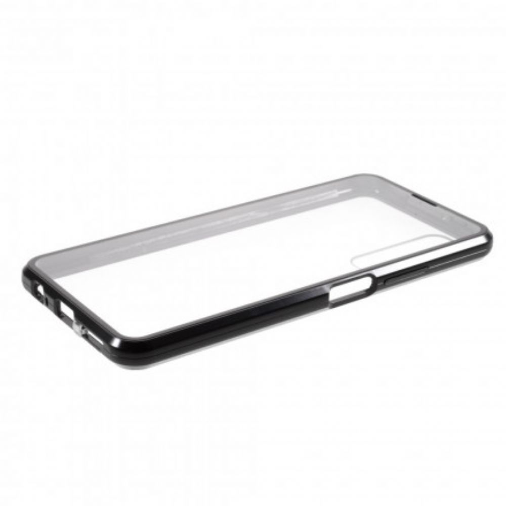 Hoesje voor Samsung Galaxy S21 Plus 5G Metalen Randen En Dubbel Gehard Glas