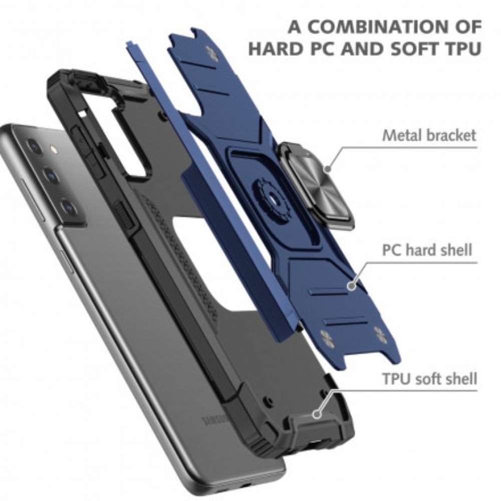 Hoesje voor Samsung Galaxy S21 Plus 5G Sterke Afneembare Ring