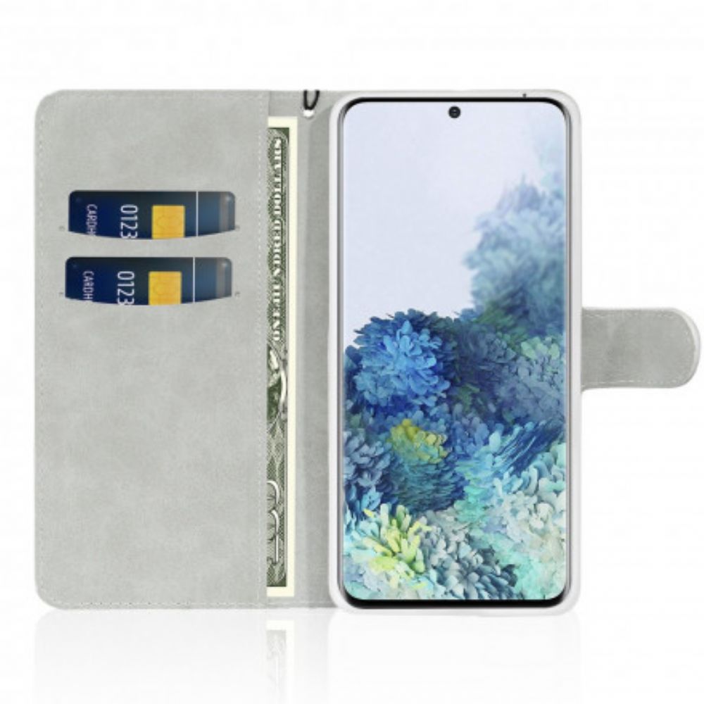 Leren Hoesje voor Samsung Galaxy S21 Plus 5G Pailletten S-ontwerp