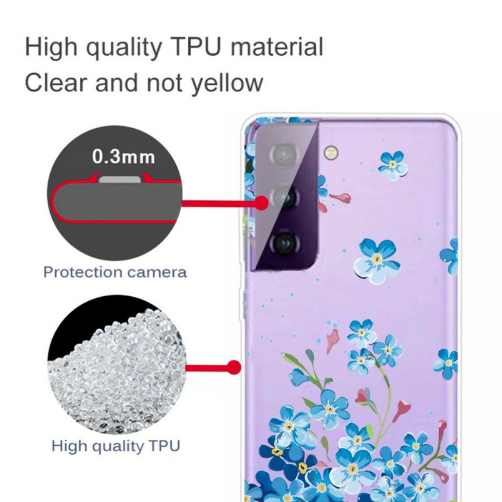 Telefoonhoesje voor Samsung Galaxy S21 Plus 5G Blauwe Bloemen