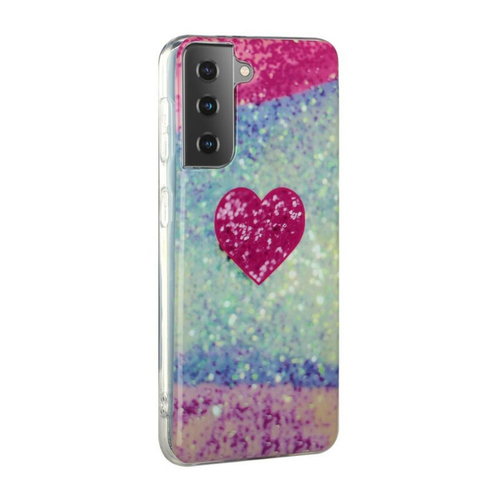 Telefoonhoesje voor Samsung Galaxy S21 Plus 5G Glitterhart