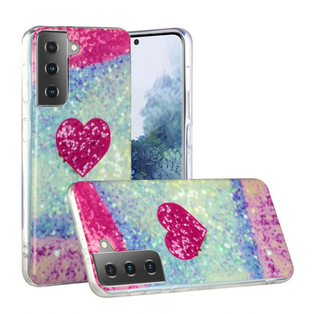 Telefoonhoesje voor Samsung Galaxy S21 Plus 5G Glitterhart