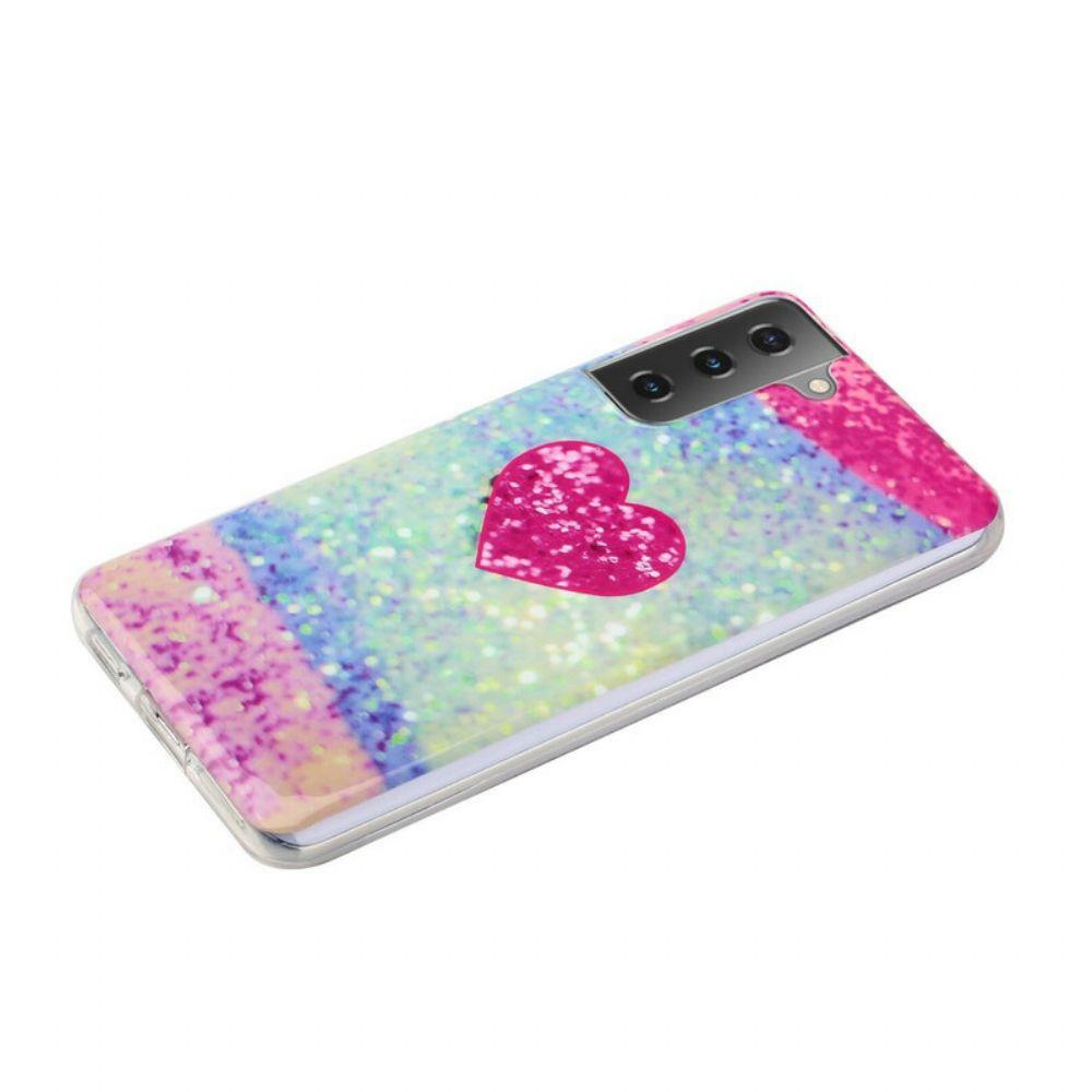 Telefoonhoesje voor Samsung Galaxy S21 Plus 5G Glitterhart