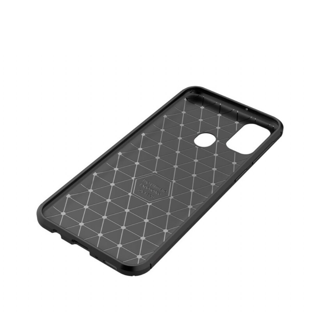 Hoesje voor Samsung Galaxy M21 Flexibele Koolstofvezeltextuur